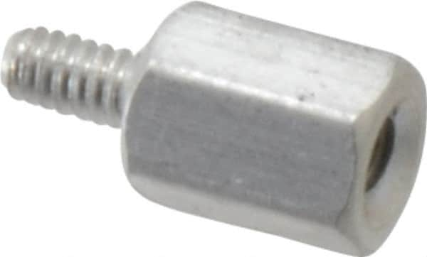 Electro Hardware - #2-56, 1/4" OAL, 3/16" Across Flats, Aluminum Hex Male/Female Circuit Board Standoffs - 3/16" Thread Depth, 1/4" Body Length, Uncoated - Americas Industrial Supply