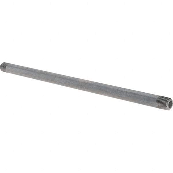 Made in USA - Schedule 80, 1/8" Diam x 8" Long Black Pipe Nipple - Threaded - Americas Industrial Supply