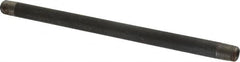 Made in USA - Schedule 80, 1/4" Diam x 9" Long Black Pipe Nipple - Threaded - Americas Industrial Supply