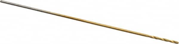Hertel - 1/64" 135° High Speed Steel Jobber Drill - TiN Finish, Right Hand Cut, Spiral Flute, 3/4" OAL, Split Point - Americas Industrial Supply