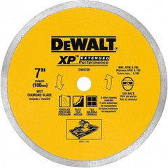 DeWALT - 7" Diam, 5/8" Arbor Hole Diam, Wet & Dry Cut Saw Blade - Diamond-Tipped, Standard Round Arbor - Americas Industrial Supply