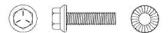 Value Collection - 3/8-16 UNC, 2" Length Under Head, Hex Drive Flange Bolt - 2" Thread Length, Grade 5 Steel, Serrated Flange, Zinc-Plated Finish - Americas Industrial Supply