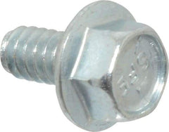 Value Collection - #10-24 UNC, 3/8" Length Under Head, Hex Drive Flange Bolt - 3/8" Thread Length, Grade 5 Steel, Serrated Flange, Zinc-Plated Finish - Americas Industrial Supply