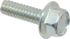 Value Collection - #10-24 UNC, 5/8" Length Under Head, Hex Drive Flange Bolt - 5/8" Thread Length, Grade 5 Steel, Serrated Flange, Zinc-Plated Finish - Americas Industrial Supply