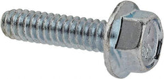 Value Collection - #10-24 UNC, 3/4" Length Under Head, Hex Drive Flange Bolt - 3/4" Thread Length, Grade 5 Steel, Serrated Flange, Zinc-Plated Finish - Americas Industrial Supply