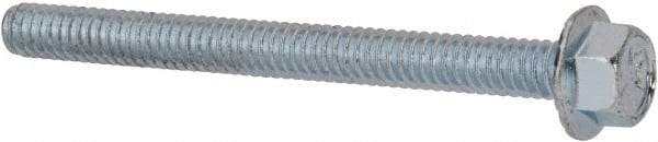 Value Collection - 1/4-20 UNC, 2-3/4" Length Under Head, Hex Drive Flange Bolt - 2-3/4" Thread Length, Grade 5 Steel, Serrated Flange, Zinc-Plated Finish - Americas Industrial Supply