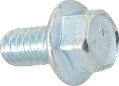 Value Collection - 1/4-20 UNC, 1/2" Length Under Head, Hex Drive Flange Bolt - 1/2" Thread Length, Grade 5 Steel, Serrated Flange, Zinc-Plated Finish - Americas Industrial Supply