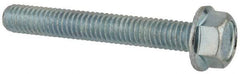 Value Collection - 5/16-18 UNC, 2-1/4" Length Under Head, Hex Drive Flange Bolt - 2-1/4" Thread Length, Grade 5 Steel, Serrated Flange, Zinc-Plated Finish - Americas Industrial Supply