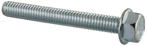 Value Collection - 5/16-18 UNC, 2-1/2" Length Under Head, Hex Drive Flange Bolt - 2-1/2" Thread Length, Grade 5 Steel, Serrated Flange, Zinc-Plated Finish - Americas Industrial Supply