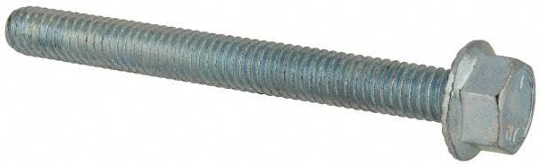 Value Collection - 5/16-18 UNC, 3" Length Under Head, Hex Drive Flange Bolt - 3" Thread Length, Grade 5 Steel, Serrated Flange, Zinc-Plated Finish - Americas Industrial Supply