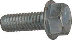 Value Collection - 5/16-18 UNC, 7/8" Length Under Head, Hex Drive Flange Bolt - 7/8" Thread Length, Grade 5 Steel, Serrated Flange, Zinc-Plated Finish - Americas Industrial Supply