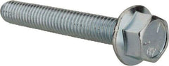 Value Collection - 3/8-16 UNC, 2-1/2" Length Under Head, Hex Drive Flange Bolt - 2-1/2" Thread Length, Grade 5 Steel, Serrated Flange, Zinc-Plated Finish - Americas Industrial Supply