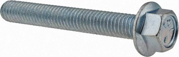 Value Collection - 3/8-16 UNC, 2-3/4" Length Under Head, Hex Drive Flange Bolt - 2-3/4" Thread Length, Grade 5 Steel, Serrated Flange, Zinc-Plated Finish - Americas Industrial Supply