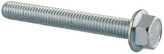 Value Collection - 3/8-16 UNC, 3" Length Under Head, Hex Drive Flange Bolt - 3" Thread Length, Grade 5 Steel, Serrated Flange, Zinc-Plated Finish - Americas Industrial Supply