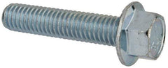 Value Collection - 7/16-14 UNC, 2" Length Under Head, Hex Drive Flange Bolt - 2" Thread Length, Grade 5 Steel, Serrated Flange, Zinc-Plated Finish - Americas Industrial Supply