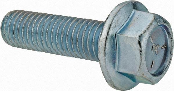 Value Collection - 1/2-13 UNC, 1-3/4" Length Under Head, Hex Drive Flange Bolt - 1-3/4" Thread Length, Grade 5 Steel, Serrated Flange, Zinc-Plated Finish - Americas Industrial Supply