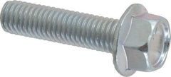 Value Collection - 1/2-13 UNC, 2" Length Under Head, Hex Drive Flange Bolt - 2" Thread Length, Grade 5 Steel, Serrated Flange, Zinc-Plated Finish - Americas Industrial Supply