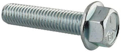 Value Collection - 1/2-13 UNC, 2-1/4" Length Under Head, Hex Drive Flange Bolt - 2-1/4" Thread Length, Grade 5 Steel, Serrated Flange, Zinc-Plated Finish - Americas Industrial Supply