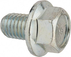 Value Collection - 1/2-13 UNC, 3/4" Length Under Head, Hex Drive Flange Bolt - 3/4" Thread Length, Grade 5 Steel, Serrated Flange, Zinc-Plated Finish - Americas Industrial Supply