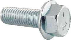 Value Collection - 5/8-11 UNC, 1-3/4" Length Under Head, Hex Drive Flange Bolt - 1-3/4" Thread Length, Grade 5 Steel, Serrated Flange, Zinc-Plated Finish - Americas Industrial Supply