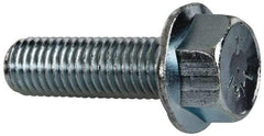 Value Collection - 5/8-11 UNC, 2" Length Under Head, Hex Drive Flange Bolt - 2" Thread Length, Grade 5 Steel, Serrated Flange, Zinc-Plated Finish - Americas Industrial Supply