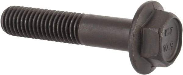 Value Collection - M10x1.50 Metric Coarse, 50mm Length Under Head, Hex Drive Flange Bolt - 35mm Thread Length, Grade 10.9 Alloy Steel, Smooth Flange, Phosphate & Oil Finish - Americas Industrial Supply