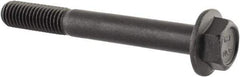 Value Collection - M10x1.50 Metric Coarse, 80mm Length Under Head, Hex Drive Flange Bolt - 35mm Thread Length, Grade 10.9 Alloy Steel, Smooth Flange, Phosphate & Oil Finish - Americas Industrial Supply