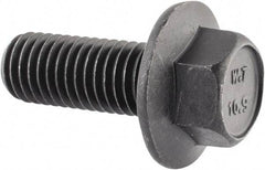 Value Collection - M12x1.75 Metric Coarse, 30mm Length Under Head, Hex Drive Flange Bolt - 30mm Thread Length, Grade 10.9 Alloy Steel, Smooth Flange, Phosphate & Oil Finish - Americas Industrial Supply