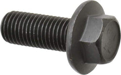 Value Collection - M16x2.00 Metric Coarse, 40mm Length Under Head, Hex Drive Flange Bolt - 40mm Thread Length, Grade 10.9 Alloy Steel, Smooth Flange, Phosphate & Oil Finish - Americas Industrial Supply