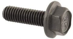 Value Collection - M5x0.80 Metric Coarse, 16mm Length Under Head, Hex Drive Flange Bolt - 16mm Thread Length, Grade 10.9 Alloy Steel, Smooth Flange, Phosphate & Oil Finish - Americas Industrial Supply