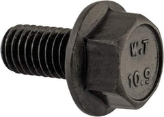 Value Collection - M8x1.25 Metric Coarse, 16mm Length Under Head, Hex Drive Flange Bolt - 16mm Thread Length, Grade 10.9 Alloy Steel, Smooth Flange, Phosphate & Oil Finish - Americas Industrial Supply