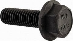 Value Collection - M8x1.25 Metric Coarse, 25mm Length Under Head, Hex Drive Flange Bolt - 25mm Thread Length, Grade 10.9 Alloy Steel, Smooth Flange, Phosphate & Oil Finish - Americas Industrial Supply