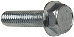 Value Collection - 5/16-18 UNC, 1-1/4" Length Under Head, Hex Drive Flange Bolt - 1-1/4" Thread Length, Grade 8 Steel, Serrated Flange, Zinc-Plated Finish - Americas Industrial Supply