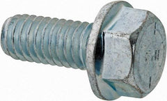 Value Collection - 5/16-18 UNC, 3/4" Length Under Head, Hex Drive Flange Bolt - 3/4" Thread Length, Grade 8 Steel, Serrated Flange, Zinc-Plated Finish - Americas Industrial Supply