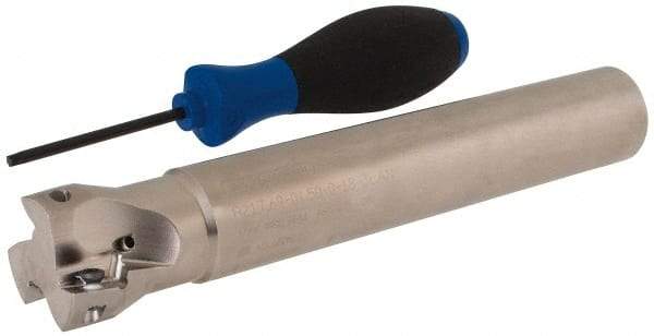 Seco - 1-1/2" Cut Diam, 0.669" Max Depth of Cut, 1-1/4" Shank Diam, 8.27" OAL, Indexable Square Shoulder End Mill - XO.X 1806.. Inserts, Cylindrical Shank, 90° Lead Angle, Through Coolant, Series Power Turbo - Americas Industrial Supply