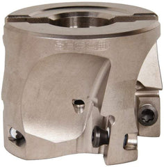 Seco - 4 Inserts, 2" Cut Diam, 3/4" Arbor Diam, 0.669" Max Depth of Cut, Indexable Square-Shoulder Face Mill - 0/90° Lead Angle, 1.575" High, XO.X 1806.. Insert Compatibility, Through Coolant, Series Power Turbo - Americas Industrial Supply