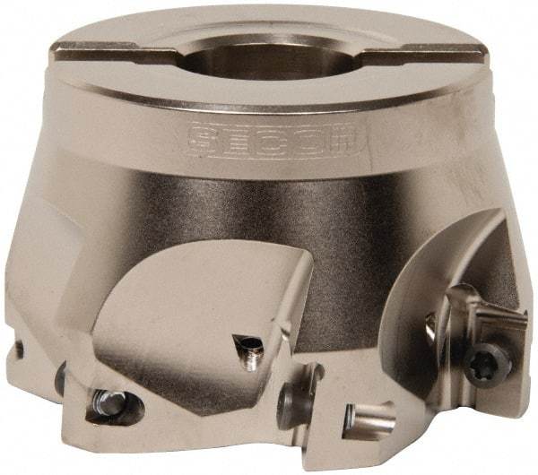 Seco - 6 Inserts, 3" Cut Diam, 1" Arbor Diam, 0.669" Max Depth of Cut, Indexable Square-Shoulder Face Mill - 0/90° Lead Angle, 1.969" High, XO.X 1806.. Insert Compatibility, Through Coolant, Series Power Turbo - Americas Industrial Supply