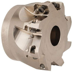 Seco - 8 Inserts, 3" Cut Diam, 1" Arbor Diam, 0.669" Max Depth of Cut, Indexable Square-Shoulder Face Mill - 0/90° Lead Angle, 1.969" High, XO.X 1806.. Insert Compatibility, Through Coolant, Series Power Turbo - Americas Industrial Supply