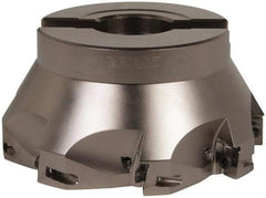 Seco - 8 Inserts, 5" Cut Diam, 1" Arbor Diam, 0.669" Max Depth of Cut, Indexable Square-Shoulder Face Mill - 0/90° Lead Angle, 2.48" High, XO.X 1806.. Insert Compatibility, Through Coolant, Series Power Turbo - Americas Industrial Supply