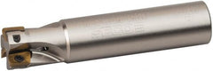 Seco - 1/2" Cut Diam, 0.197" Max Depth of Cut, 1/2" Shank Diam, 2.362" OAL, Indexable Square Shoulder End Mill - XO.X 0602 Inserts, Cylindrical Shank, 90° Lead Angle, Through Coolant, Series Nano Turbo - Americas Industrial Supply