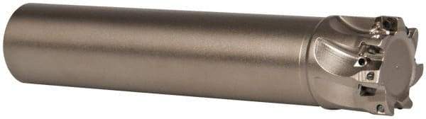 Seco - 1" Cut Diam, 0.197" Max Depth of Cut, 1" Shank Diam, 4.528" OAL, Indexable Square Shoulder End Mill - XO.X 0602 Inserts, Cylindrical Shank, 90° Lead Angle, Through Coolant, Series Nano Turbo - Americas Industrial Supply