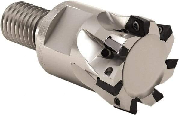 Seco - 32mm Cut Diam, 5mm Max Depth of Cut, 35mm OAL, Indexable Square Shoulder End Mill - XO.. 0602 Inserts, M16 Modular Connection, 90° Lead Angle, Through Coolant, Series Nano Turbo - Americas Industrial Supply