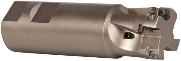 Seco - 1-1/4" Cut Diam, 0.433" Max Depth of Cut, 1-1/4" Shank Diam, 4-1/4" OAL, Indexable Square Shoulder End Mill - XO.X 1204.. Inserts, Weldon Shank, 90° Lead Angle, Through Coolant, Series Super Turbo - Americas Industrial Supply