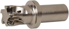 Seco - 1-1/2" Cut Diam, 0.433" Max Depth of Cut, 1-1/4" Shank Diam, 4.78" OAL, Indexable Square Shoulder End Mill - XO.X 1204.. Inserts, Weldon Shank, 90° Lead Angle, Through Coolant, Series Super Turbo - Americas Industrial Supply