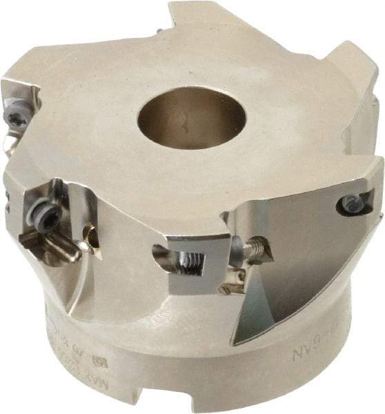 Seco - 6 Inserts, 2-1/2" Cut Diam, 3/4" Arbor Diam, 0.433" Max Depth of Cut, Indexable Square-Shoulder Face Mill - 0/90° Lead Angle, 1.57" High, XO.X 1204.. Insert Compatibility, Through Coolant, Series Super Turbo - Americas Industrial Supply