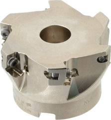 Seco - 6 Inserts, 2-1/2" Cut Diam, 3/4" Arbor Diam, 0.433" Max Depth of Cut, Indexable Square-Shoulder Face Mill - 0/90° Lead Angle, 1.57" High, XO.X 1204.. Insert Compatibility, Through Coolant, Series Super Turbo - Americas Industrial Supply