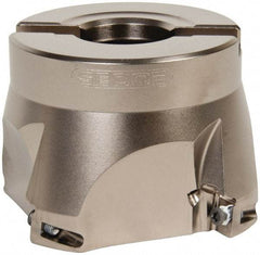Seco - 4 Inserts, 3" Cut Diam, 1" Arbor Diam, 0.433" Max Depth of Cut, Indexable Square-Shoulder Face Mill - 0/90° Lead Angle, 2" High, XO.X 1204.. Insert Compatibility, Through Coolant, Series Super Turbo - Americas Industrial Supply