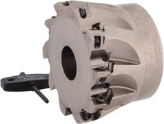Seco - 10 Inserts, 3" Cut Diam, 1" Arbor Diam, 0.433" Max Depth of Cut, Indexable Square-Shoulder Face Mill - 0/90° Lead Angle, 2" High, XO.X 1204.. Insert Compatibility, Through Coolant, Series Super Turbo - Americas Industrial Supply