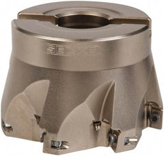 Seco - 7 Inserts, 3" Cut Diam, 1" Arbor Diam, 0.433" Max Depth of Cut, Indexable Square-Shoulder Face Mill - 0/90° Lead Angle, 2" High, XO.X 1204.. Insert Compatibility, Through Coolant, Series Super Turbo - Americas Industrial Supply
