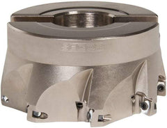 Seco - 8 Inserts, 4" Cut Diam, 1-1/2" Arbor Diam, 0.433" Max Depth of Cut, Indexable Square-Shoulder Face Mill - 0/90° Lead Angle, 2" High, XO.X 1204.. Insert Compatibility, Through Coolant, Series Super Turbo - Americas Industrial Supply